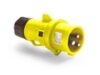 Espiga industrial amarilla 32A 2P+T 4H IP44 120v.