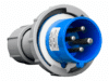 Espiga industrial azul 32A 3P+T 9H IP67 220v.